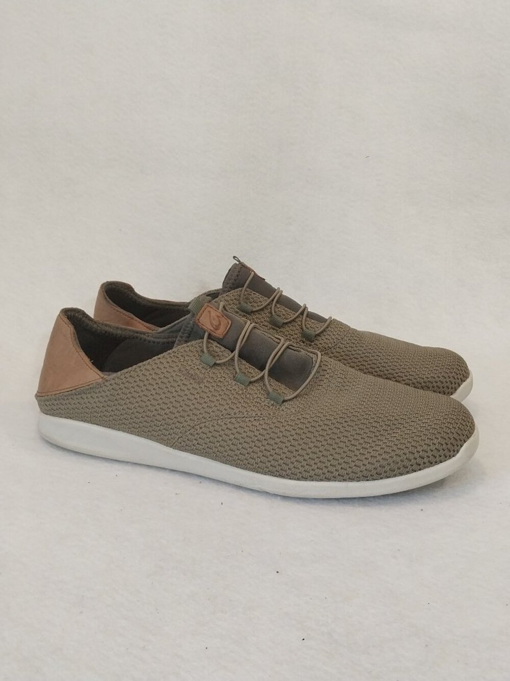 Olukai Alapa Li Comfort Shoes Mens 14 Khaki Olive Green Tan Sneaker Mesh Leather